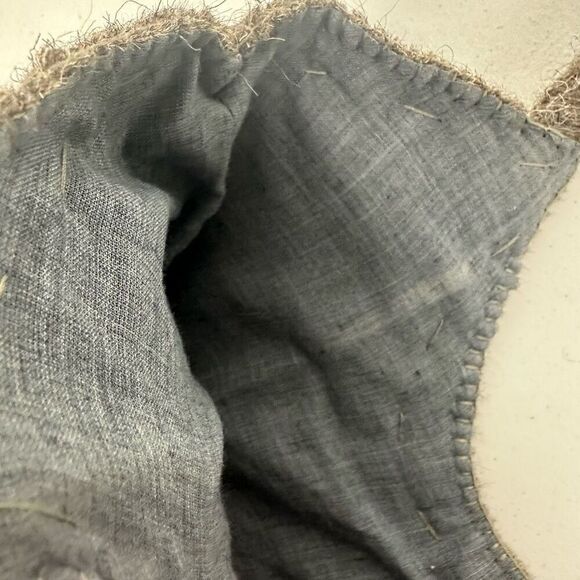 Brown Felted Wool Bucket Handbag Purse with Flower Accent - Picture 5 of 5